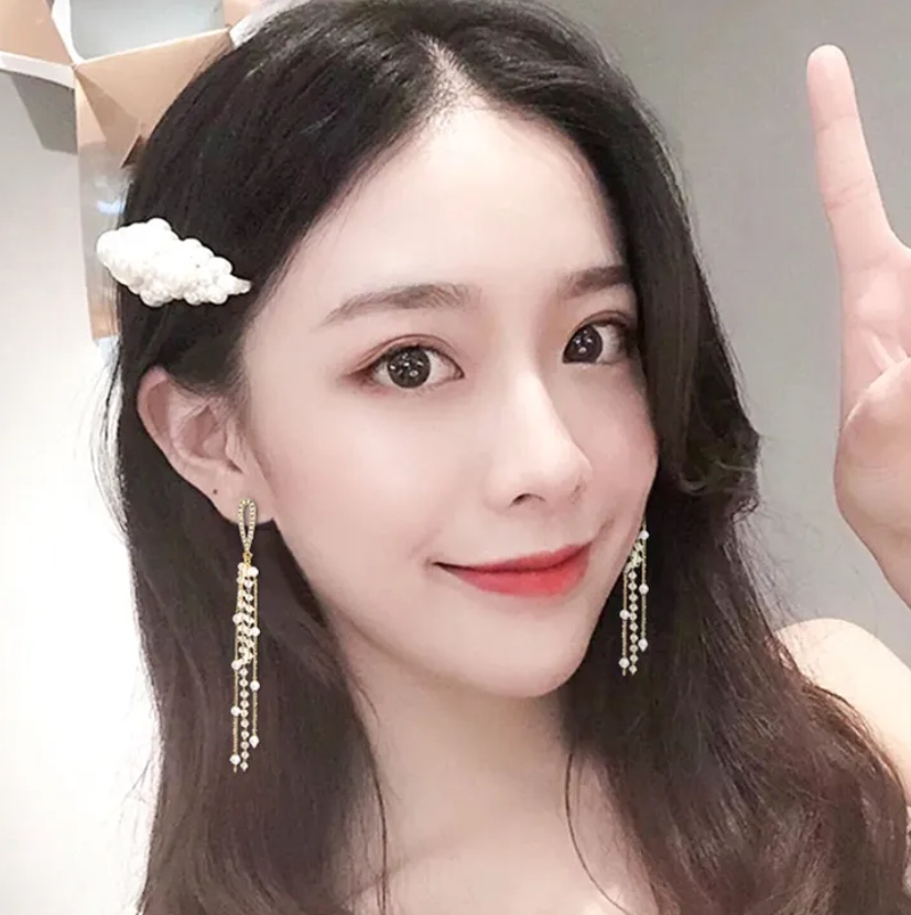 Long Chain Tassel Drop Earring