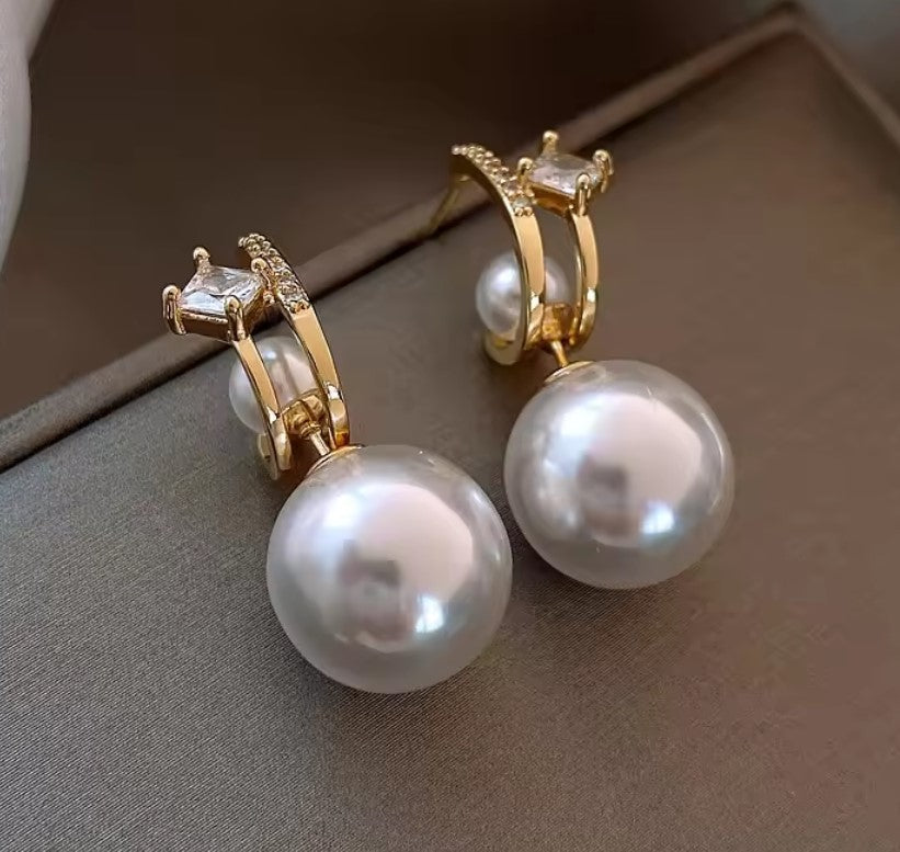 Crystal Pearl Drop / Stud Earring