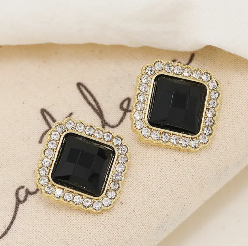 Geometric Crystal stud Earring