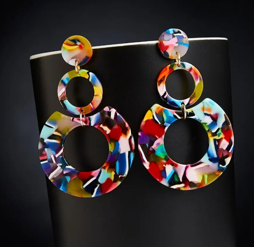 Acrylic Geometric Hoop Earring