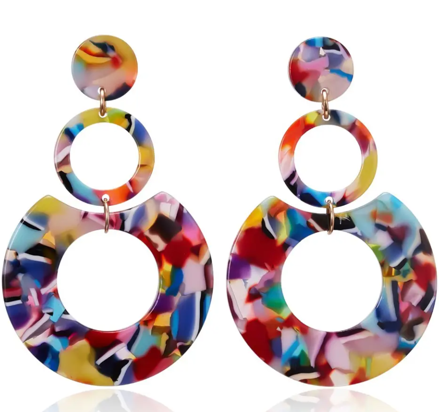 Acrylic Geometric Hoop Earring