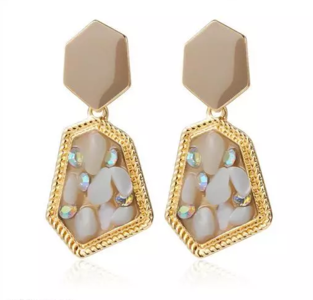Natural Stone Drop Earring