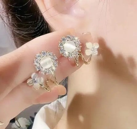 Flower Crystal Stud Earring