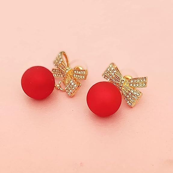 Bow Tie Pearl Drop Earring
