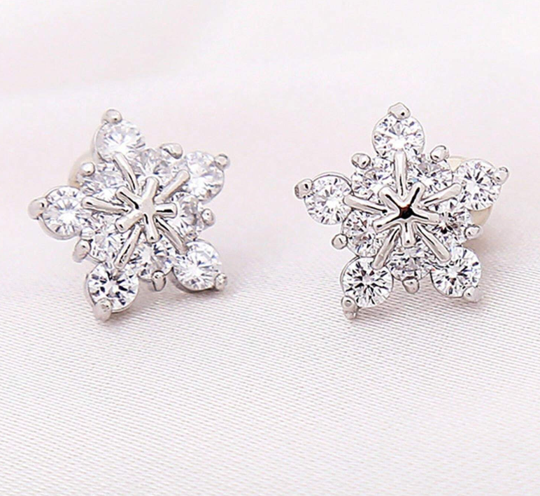 AD Stone Flower Stud Earring