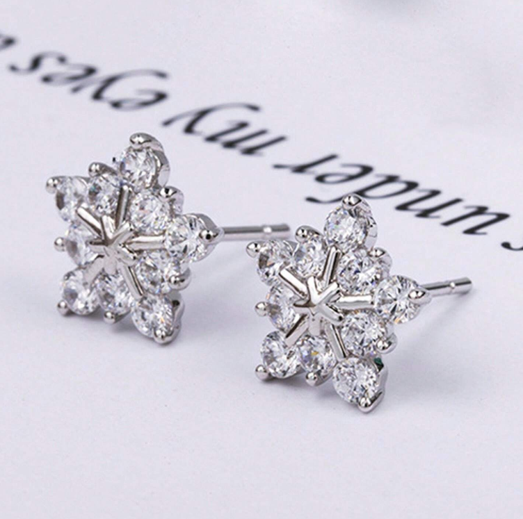 AD Stone Flower Stud Earring