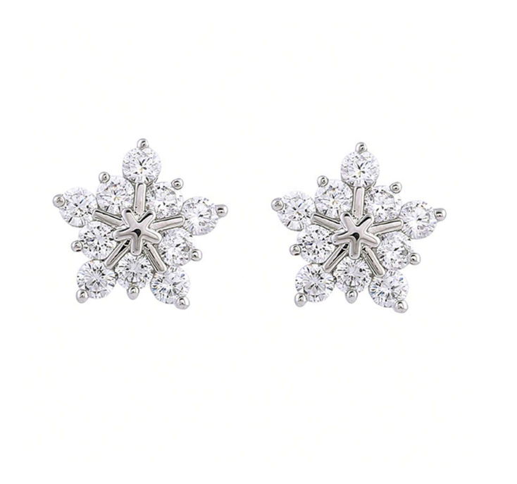 AD Stone Flower Stud Earring