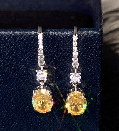 Small AD Stone Crystal Drop Earring