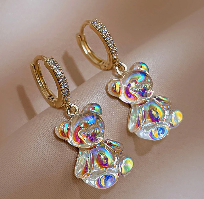 Cute Acrylic Small Teddy Bear Earring