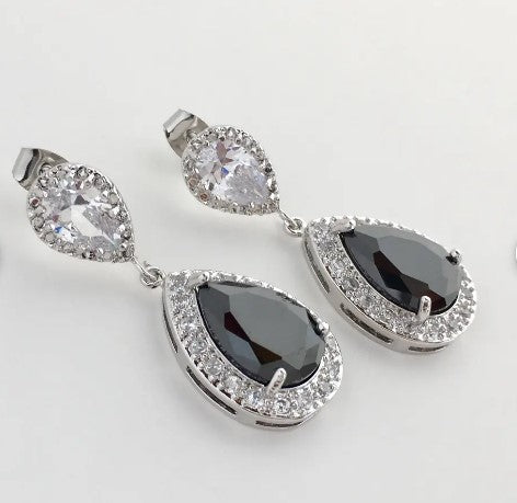 Small AD Stone Crystal Drop Earring