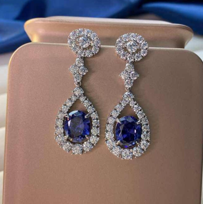 AD Stone Crystal Drop Earring