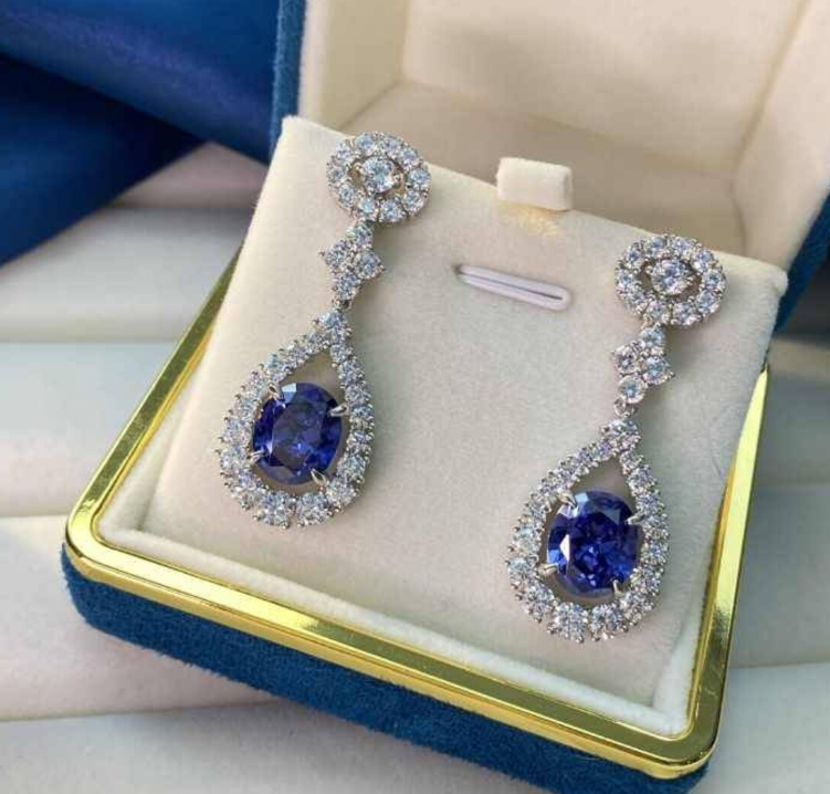 AD Stone Crystal Drop Earring