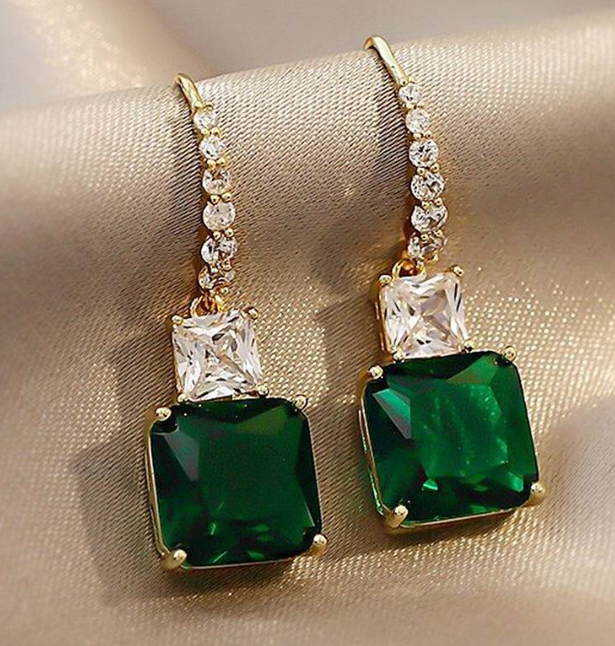 AD Stone Crystal Drop Earring