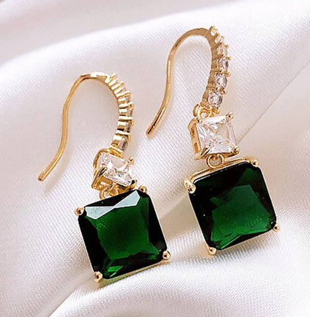 AD Stone Crystal Drop Earring