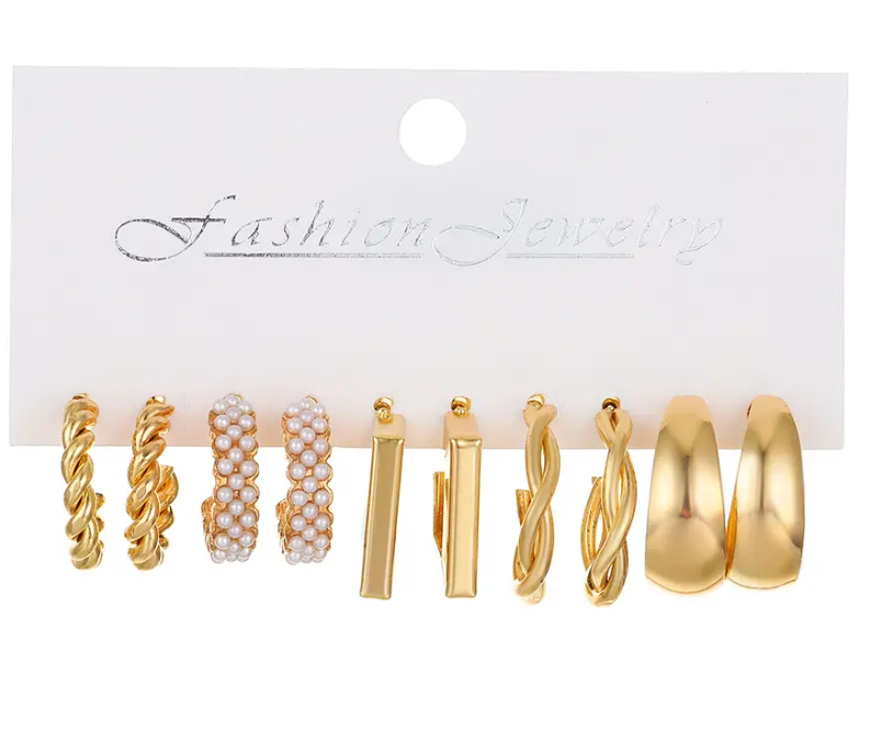 5 Pair Hoop Combo Set Earring