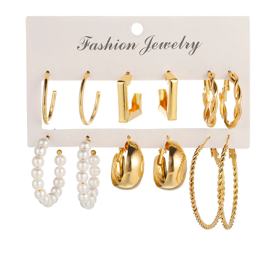6 Pair Combo Set Earring