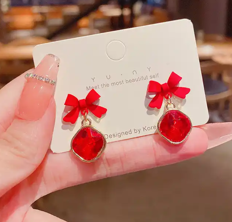Bow knot Crystal Drop Earring