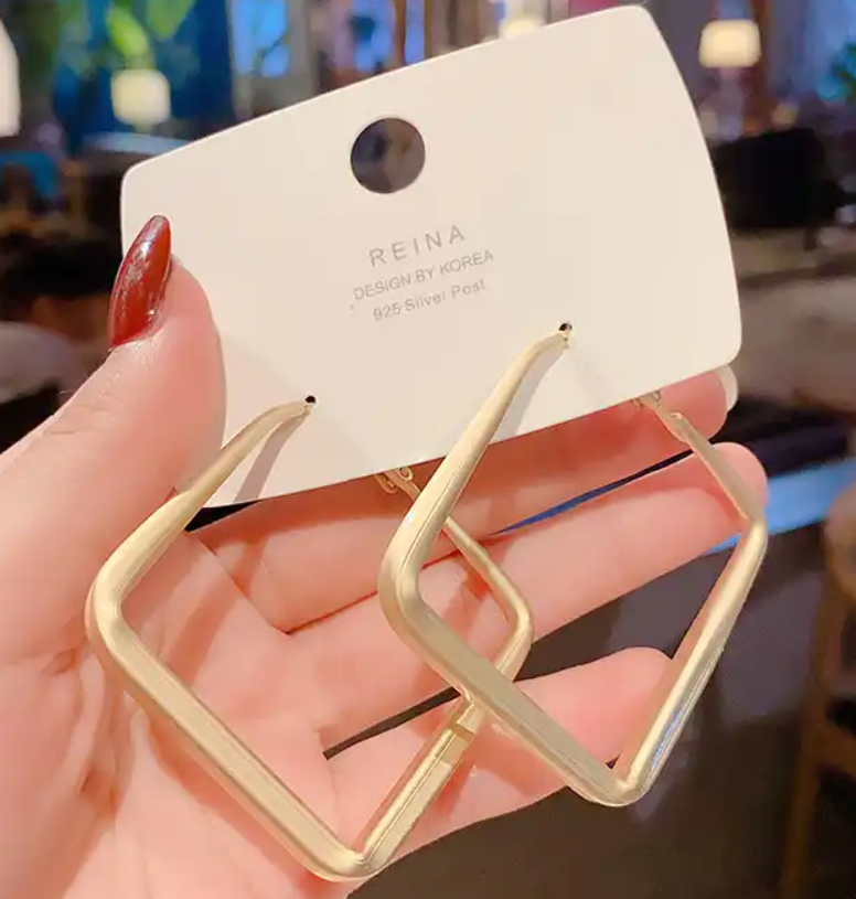Geometric Hoop Earring