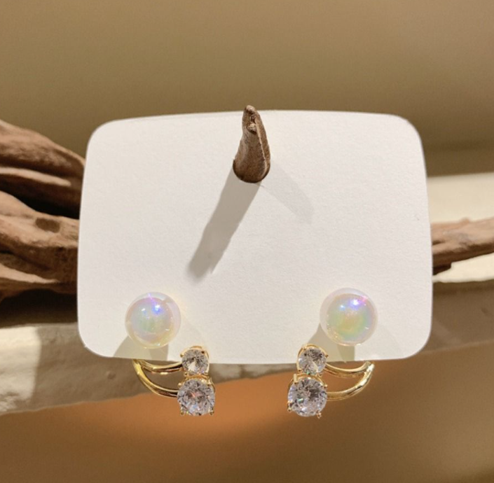 Cubic Zirconia Pearl Stud Earring
