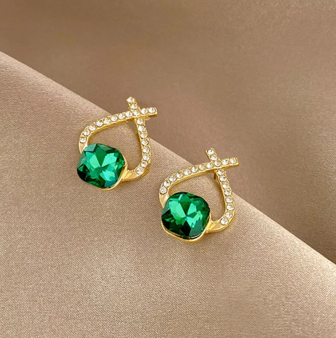 Cross Line Cubic Zircon stud Earring
