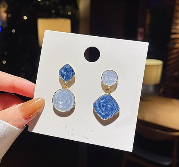 Asymmetrical Geometric Drop Earring