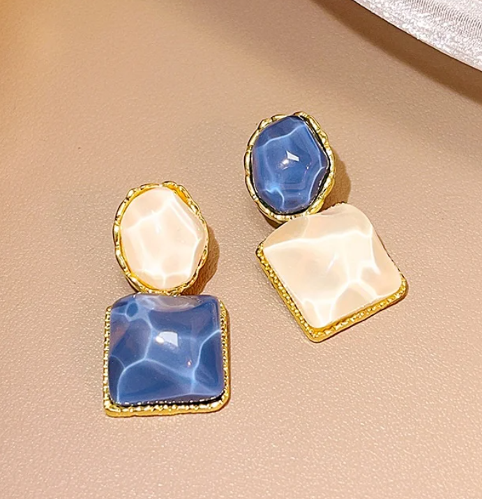Asymmetric  Geometric Drop Earring