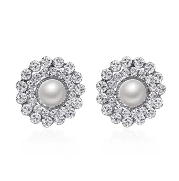 AD Stone Crystal Diamond Stud Earring