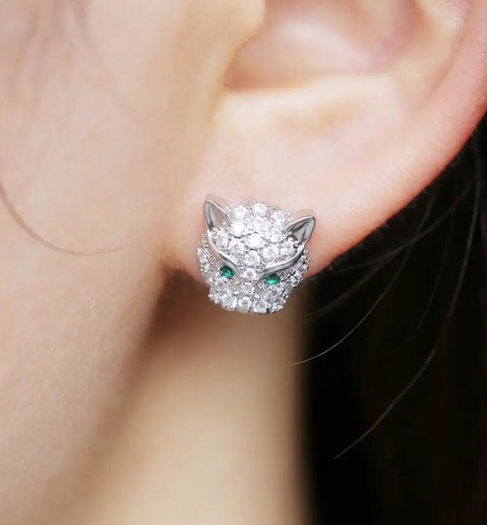 AD Stone Animal Stud Earring