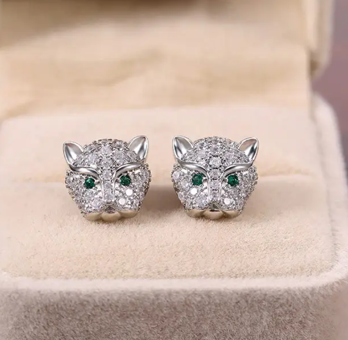 AD Stone Animal Stud Earring
