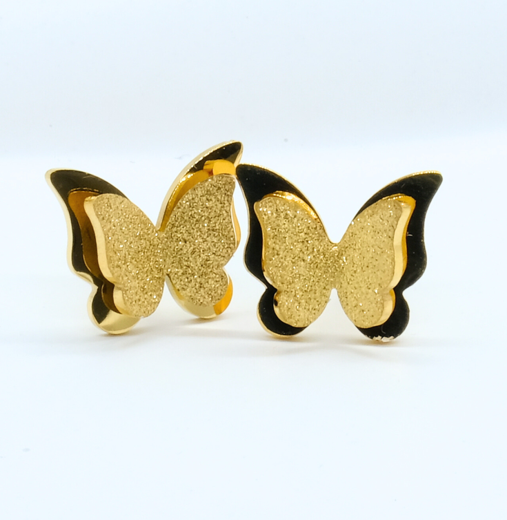 Butterfly Small Stud Gold Earrings