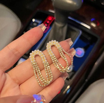 Pearl Zircon Drop Earring