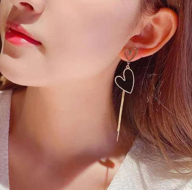 Love Heart Chain Long Earring