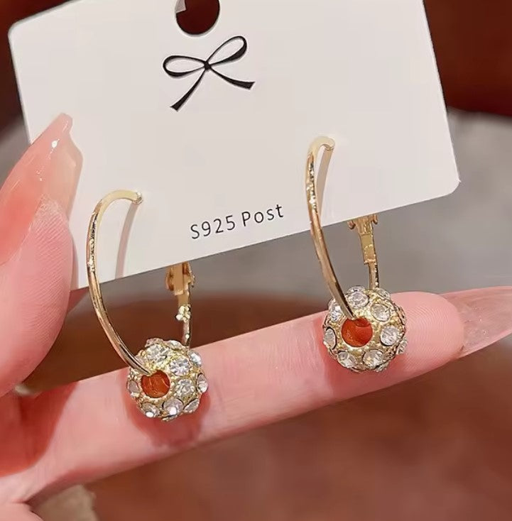 Crystal Hoop Earring