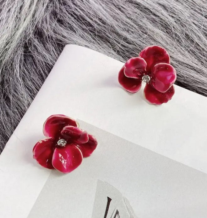 Flower Crystal Stud Earring