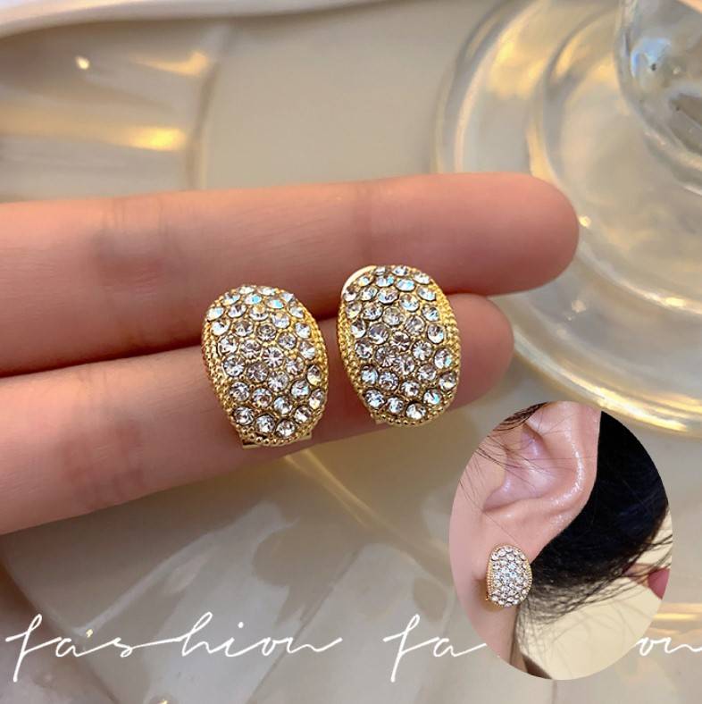 WHITE AD STONE STUDS ZIRCON KOREAN EARRINGS FOR WOMEN & GIRLS
