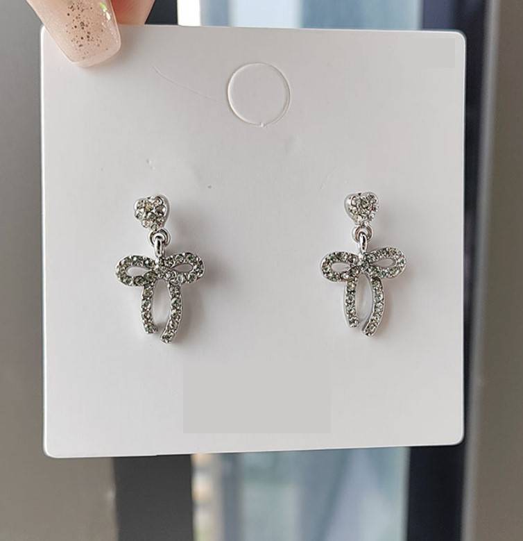 HEART BOW STUDS KOREAN EARRINGS