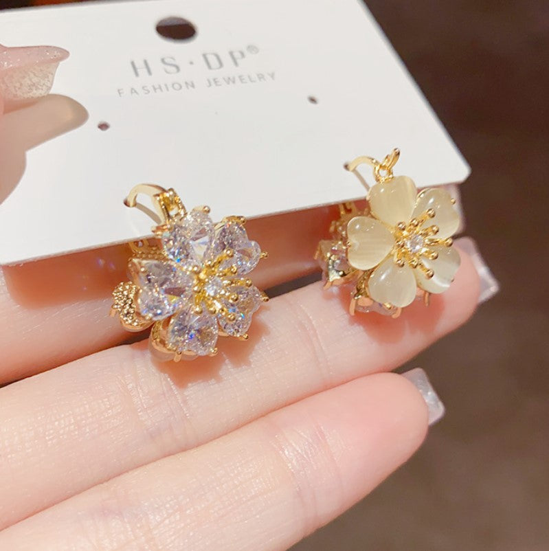 FLOWER DROP KOREAN EARRINGS