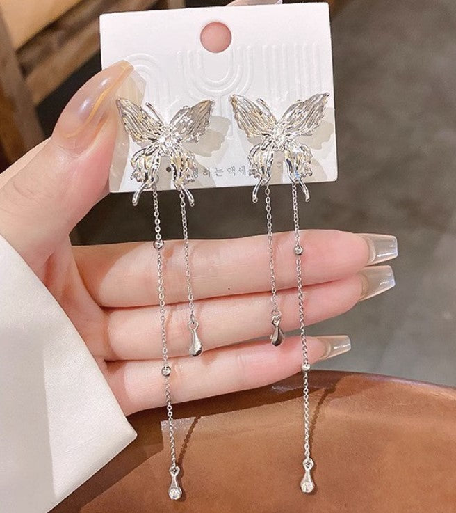 BUTTERFLY DROP KOREAN EARRINGS