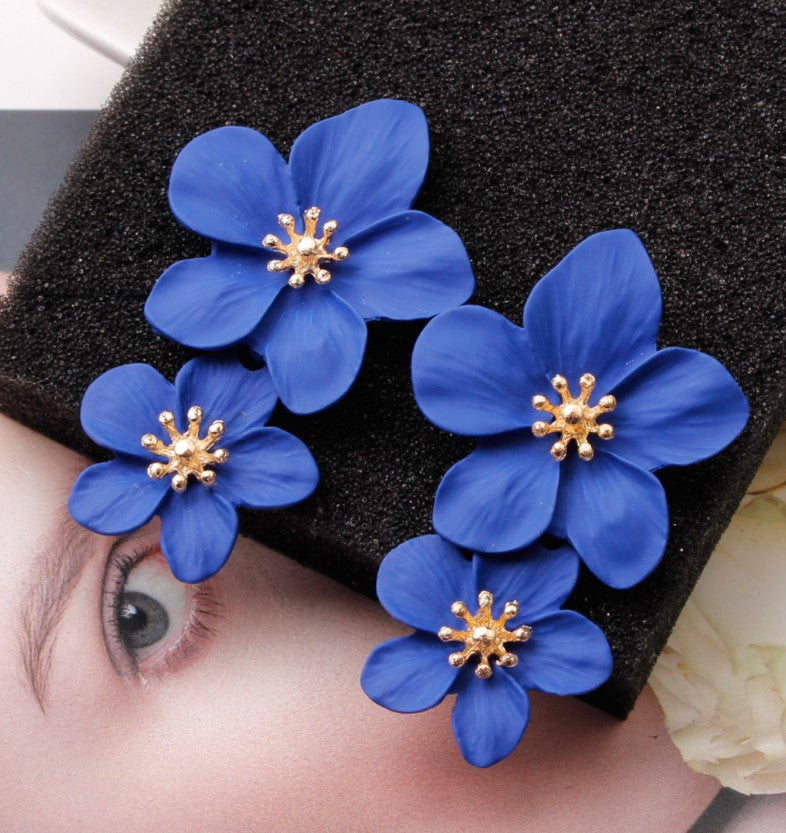 BIG FLOWER DROP KOREAN EARRINGS
