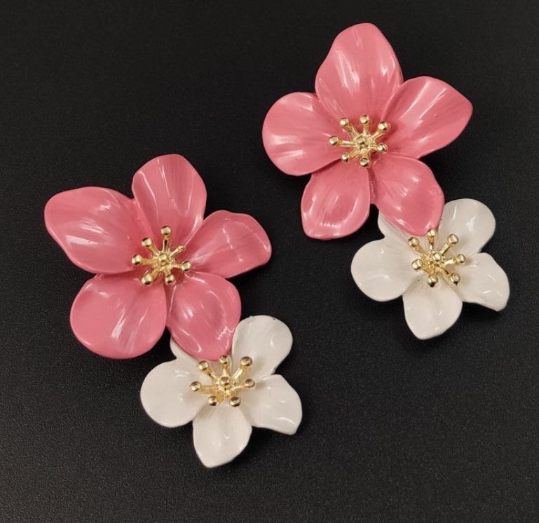 BIG FLOWER DROP KOREAN EARRINGS