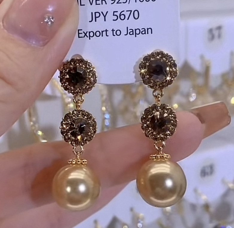 GOLD PEARL KOREAN DROP EARRING