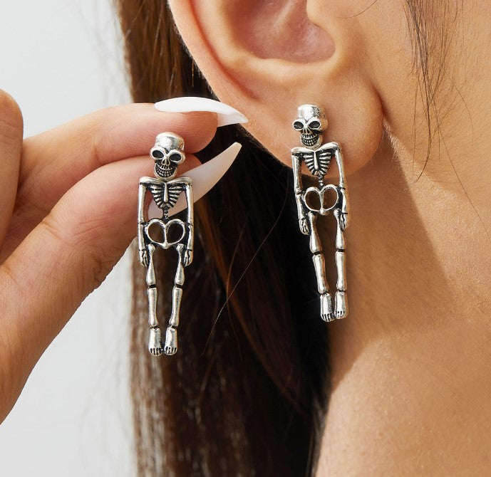 HALLOWEEN SKULL SKELETON KOREAN EARRING