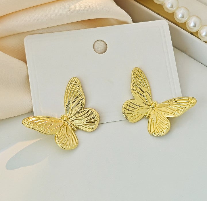 BIG BUTTERFLY ANTI TARNISH STUDS EARRINGS