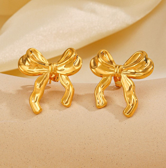 BOW TIE ANTI TARNISH STUDS EARRINGS