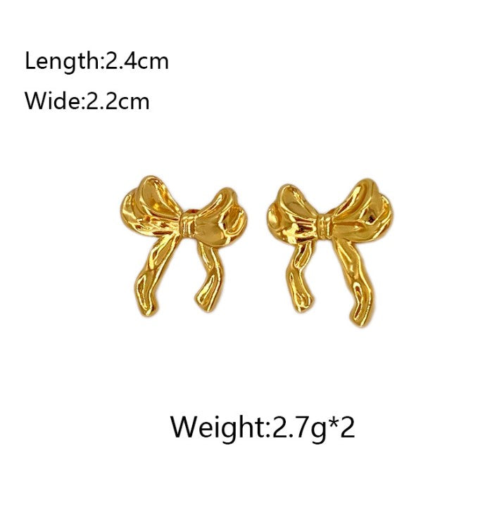 BOW TIE ANTI TARNISH STUDS EARRINGS