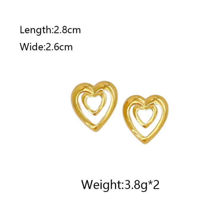 HEART ANTI TARNISH STUD EARRINGS