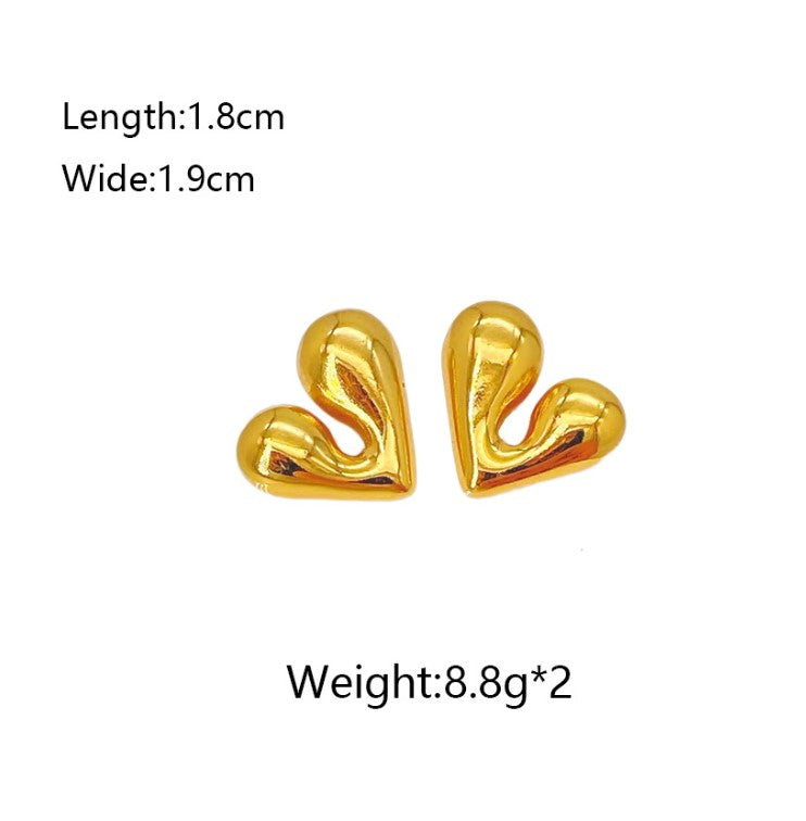 HEART ANTI TARNISH STUDS EARRINGS