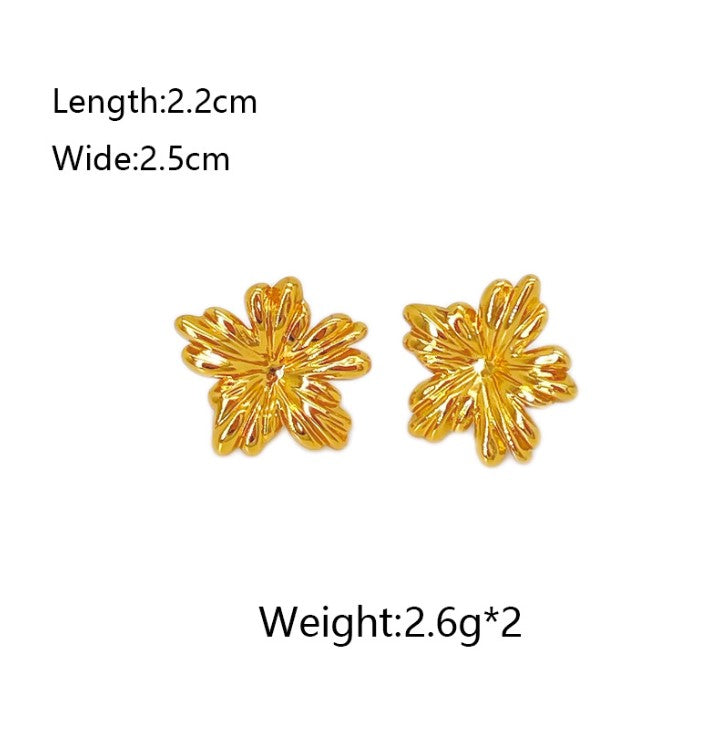 FLORAL ANTI TARNISH STUDS EARRINGS