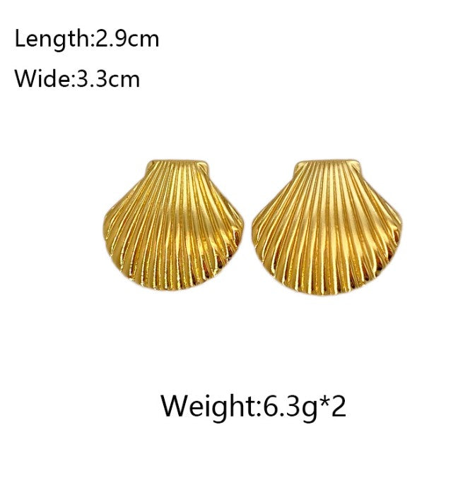 SEASHELL ANTI TARNISH STUDS EARRINGS