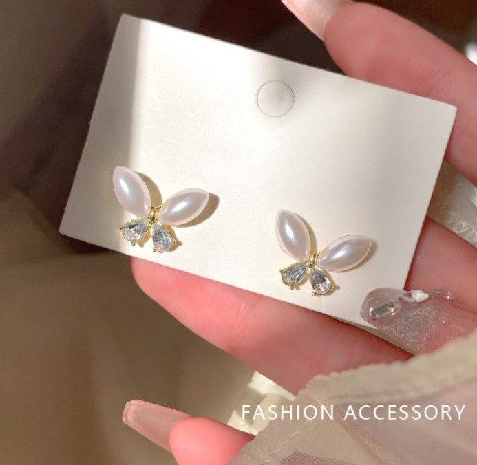 Pearls Butterfly KOREAN STUD EARRINGS